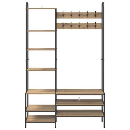 vidaXL Coat Stand with Shoes Bench Artisan Oak 120.5 x 34 x 190 cm