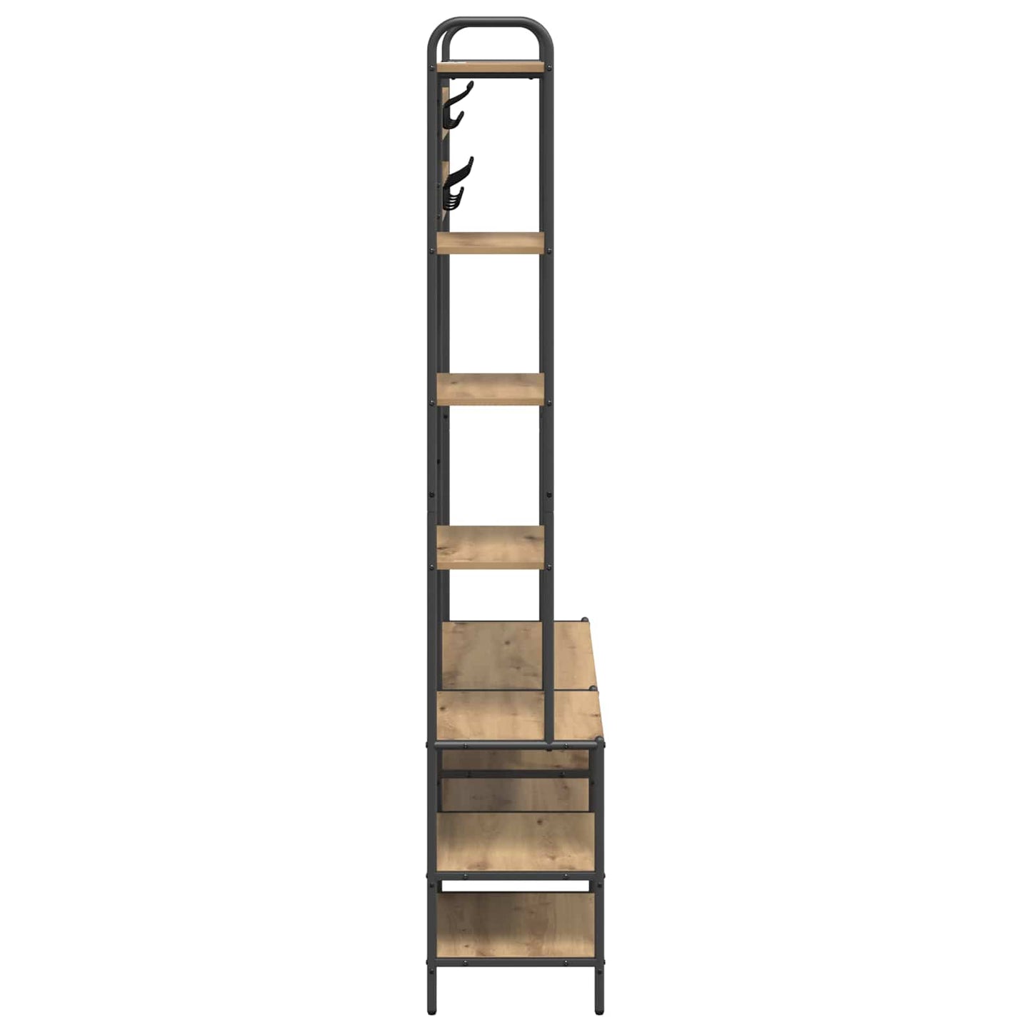vidaXL Coat Stand with Shoes Bench Artisan Oak 120.5 x 34 x 190 cm