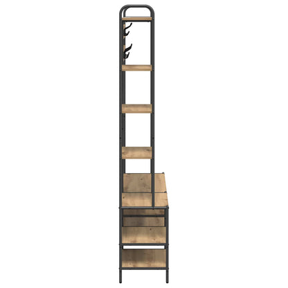 vidaXL Coat Stand with Shoes Bench Artisan Oak 120.5 x 34 x 190 cm