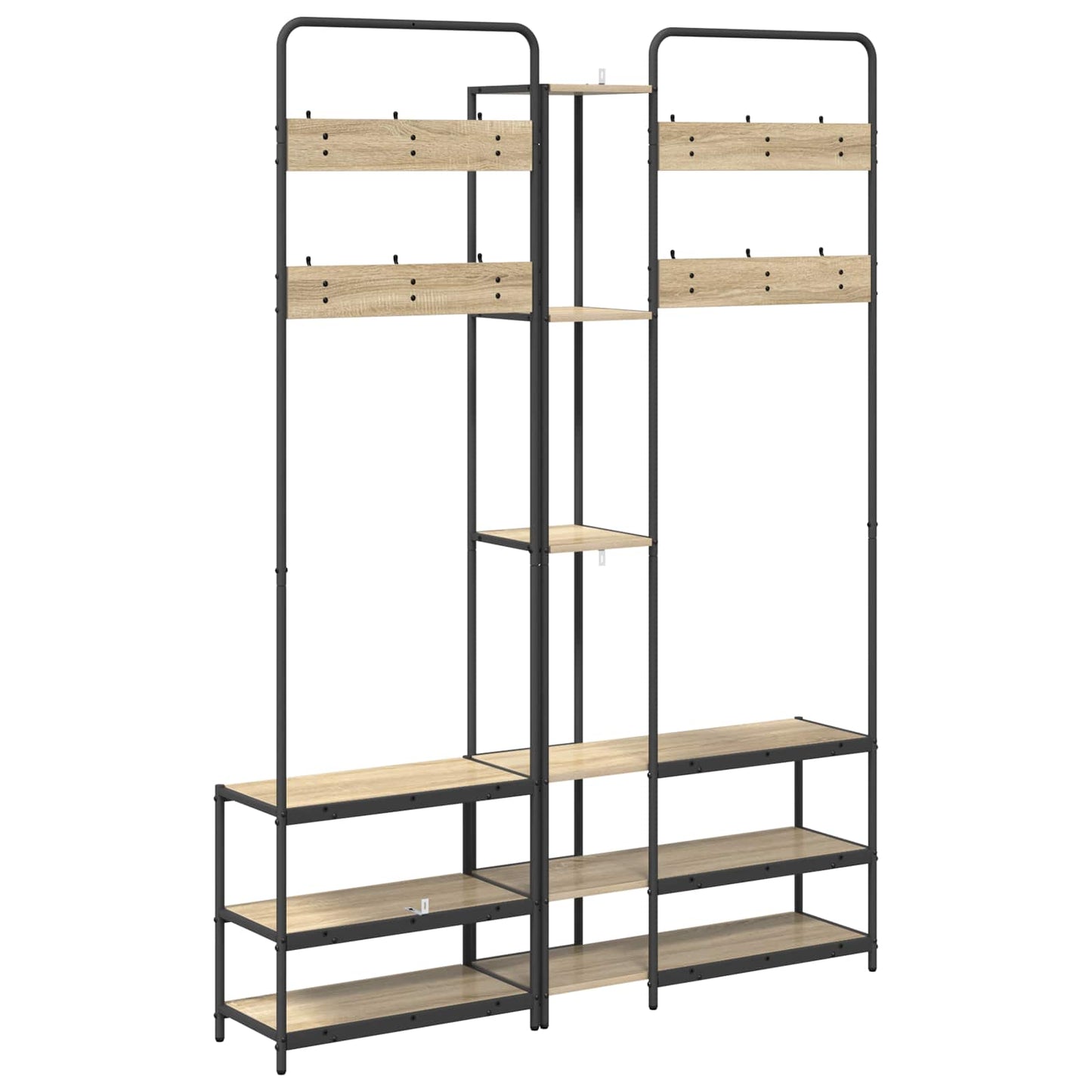 vidaXL Coat Stand with Shoes Bench Sonoma Oak 143 x 30 x 199.5 cm