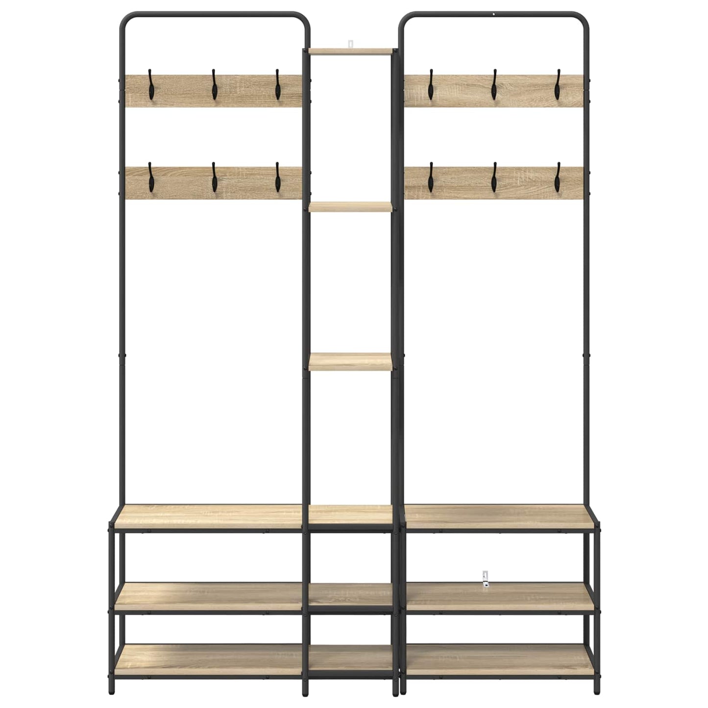 vidaXL Coat Stand with Shoes Bench Sonoma Oak 143 x 30 x 199.5 cm