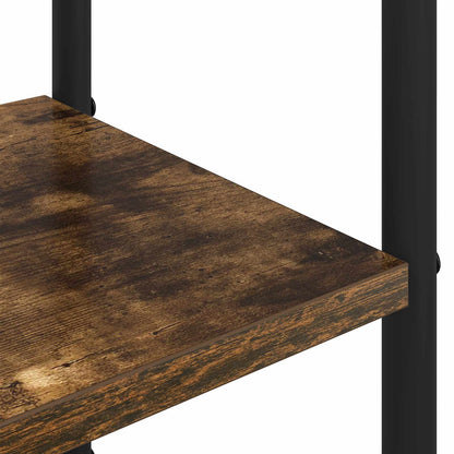 vidaXL Coat Stand with Shoes Bench Smoked Oak 143 x 30 x 199.5 cm