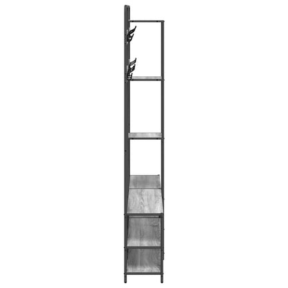 vidaXL Coat Stand with Shoes Bench Grey Sonoma 143 x 30 x 199.5 cm