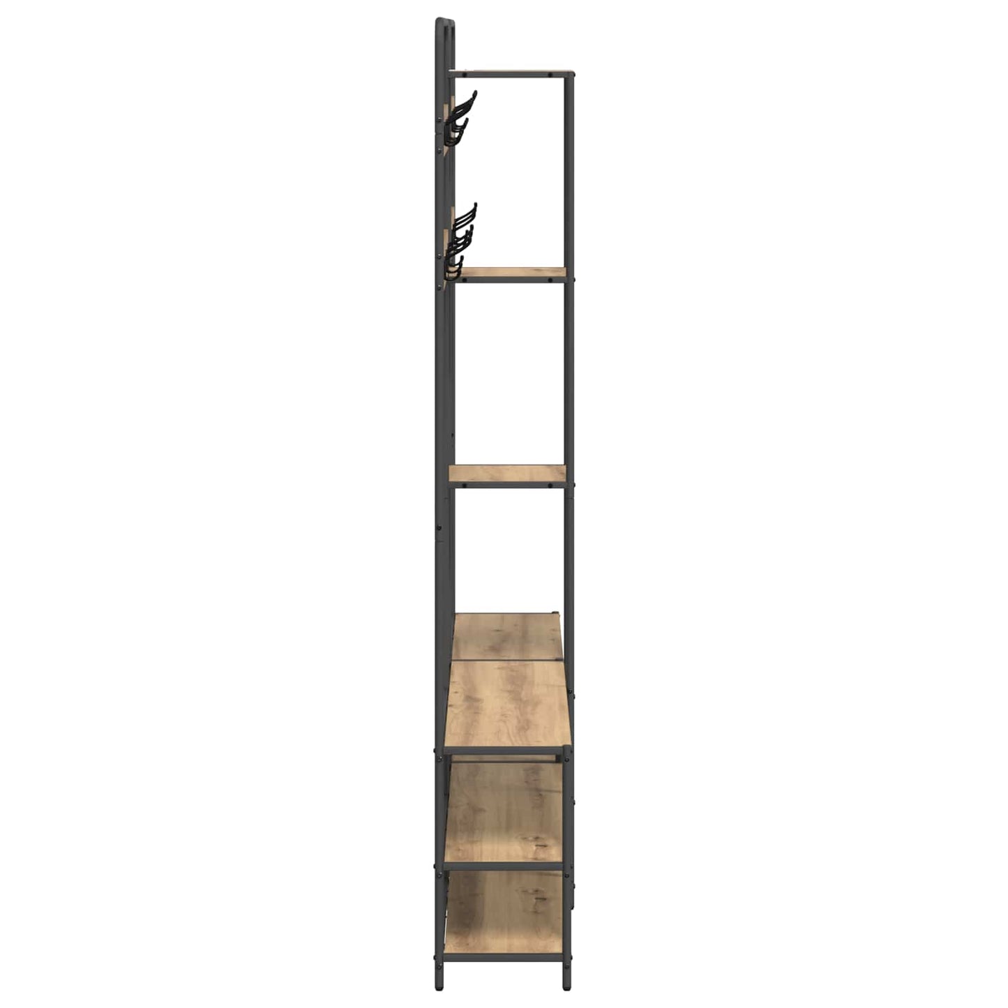 vidaXL Coat Stand with Shoes Bench Artisan Oak 143 x 30 x 199.5 cm