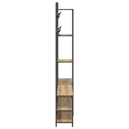 vidaXL Coat Stand with Shoes Bench Artisan Oak 143 x 30 x 199.5 cm