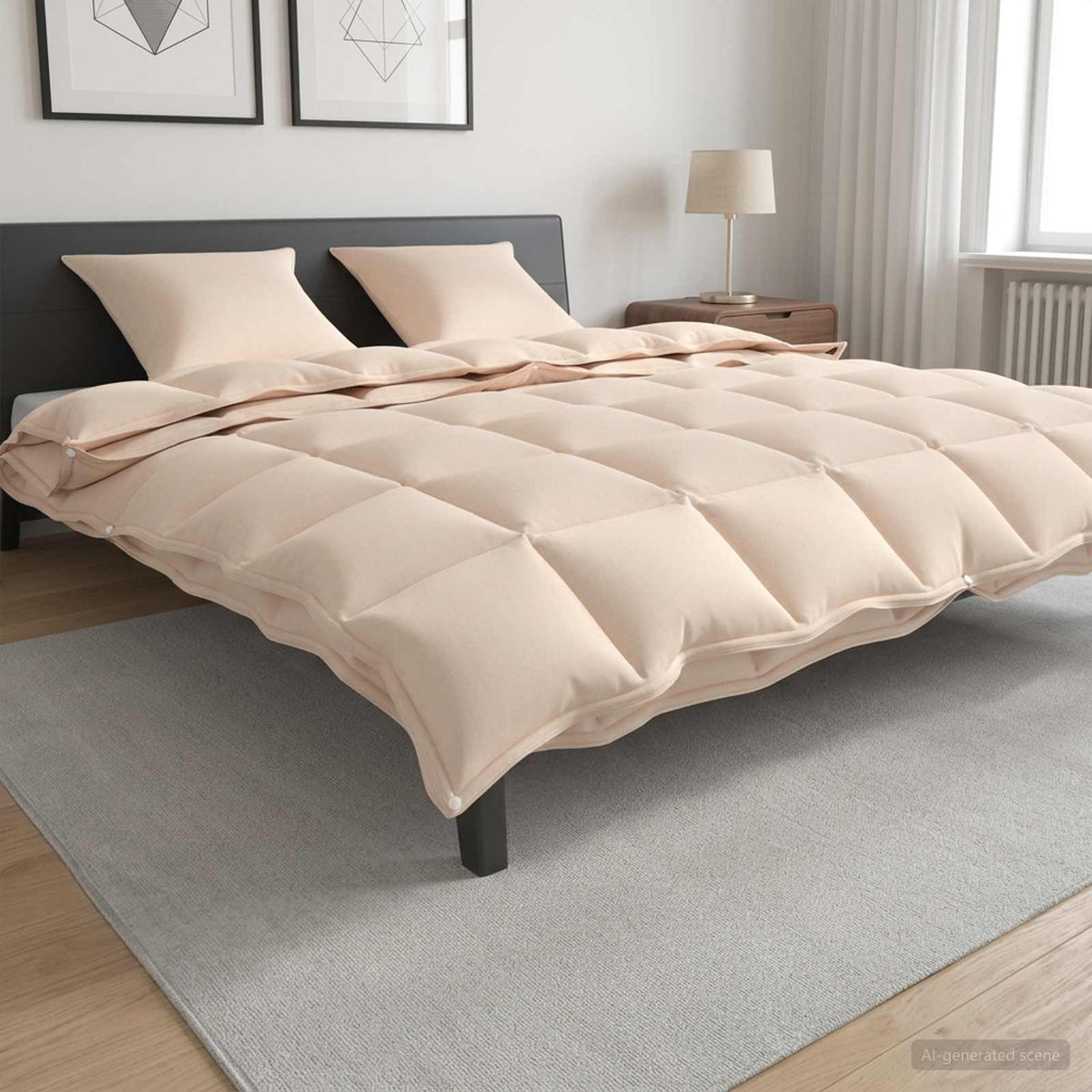 vidaXL Duvet 240 x 260 cm All Seasons Kapok Fiber Beige