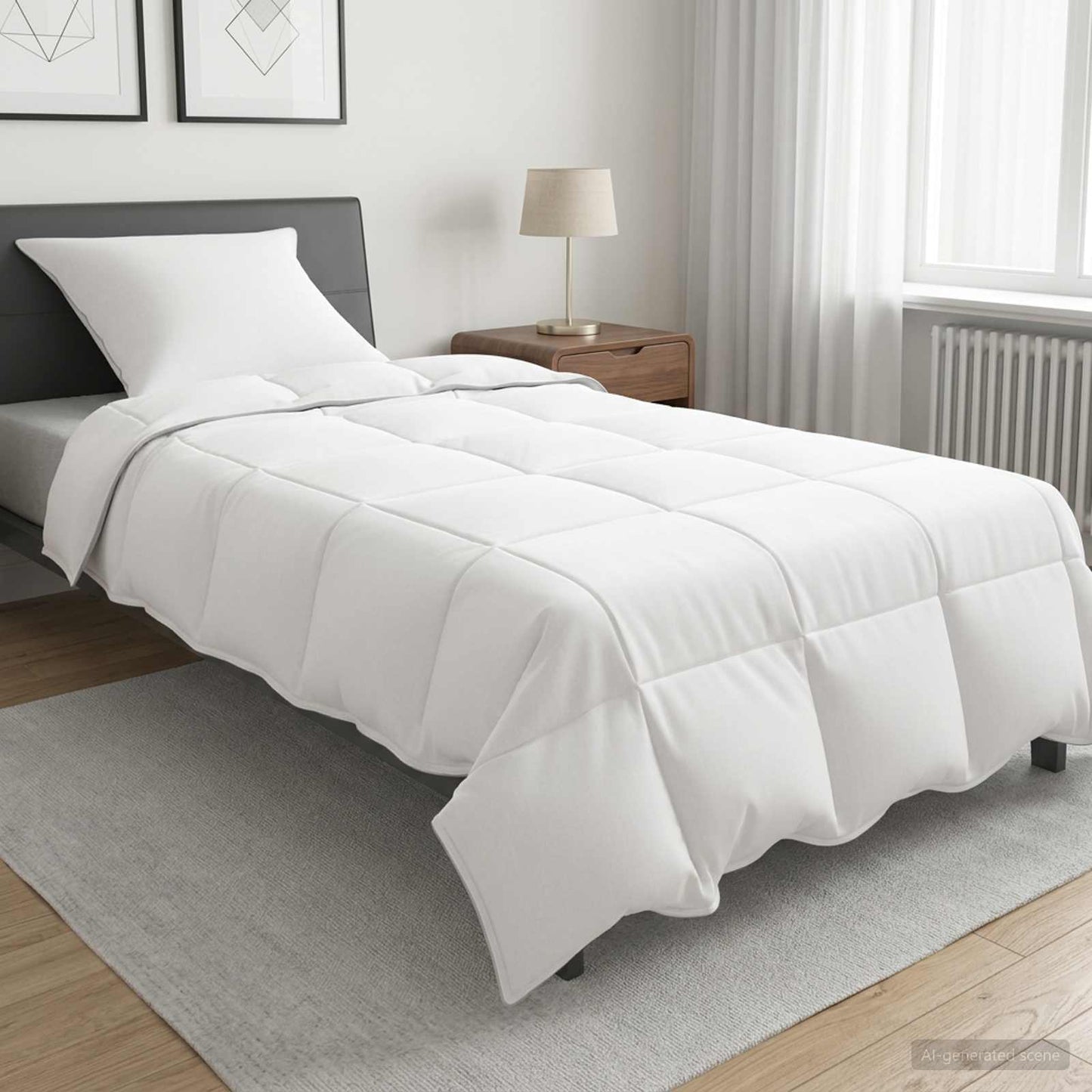 vidaXL Full Year Duvet White 135 x 220 cm Bamboo Fiber