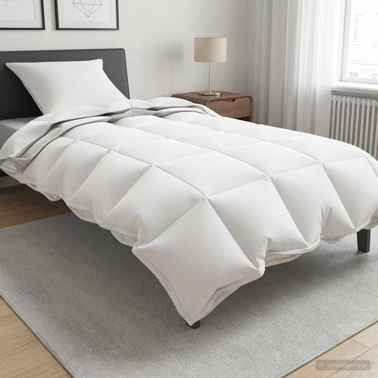 vidaXL Full Year Duvet White 140 x 200 cm Bamboo Fiber