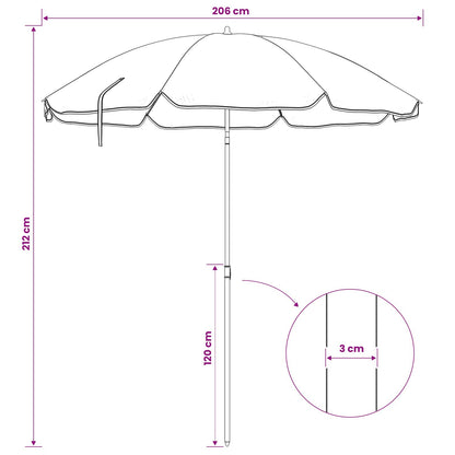 vidaXL Garden Parasol 207 cm 170T Polyester Orange