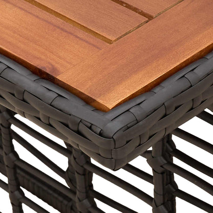 vidaXL Garden Table Black and Natural 100 x 55 x 37 cm