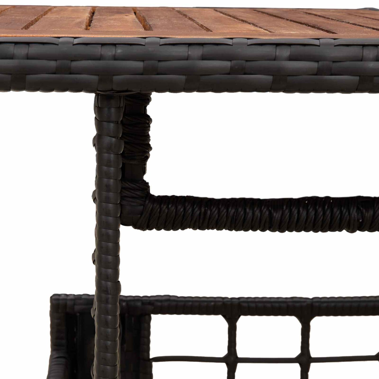 vidaXL Garden Table Black and Natural 100 x 55 x 37 cm