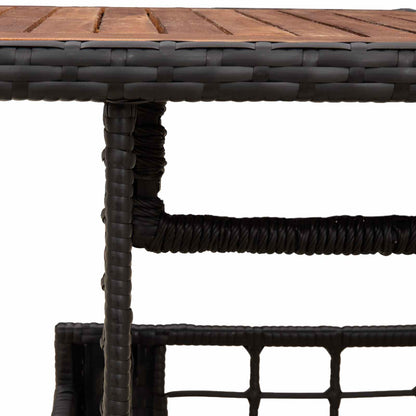 vidaXL Garden Table Black and Natural 100 x 55 x 37 cm