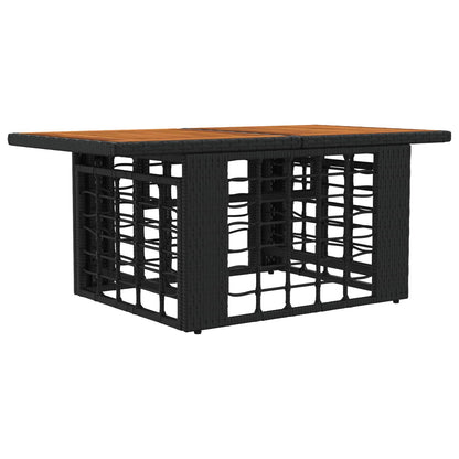 vidaXL Garden Table Black and Natural 100 x 55 x 37 cm