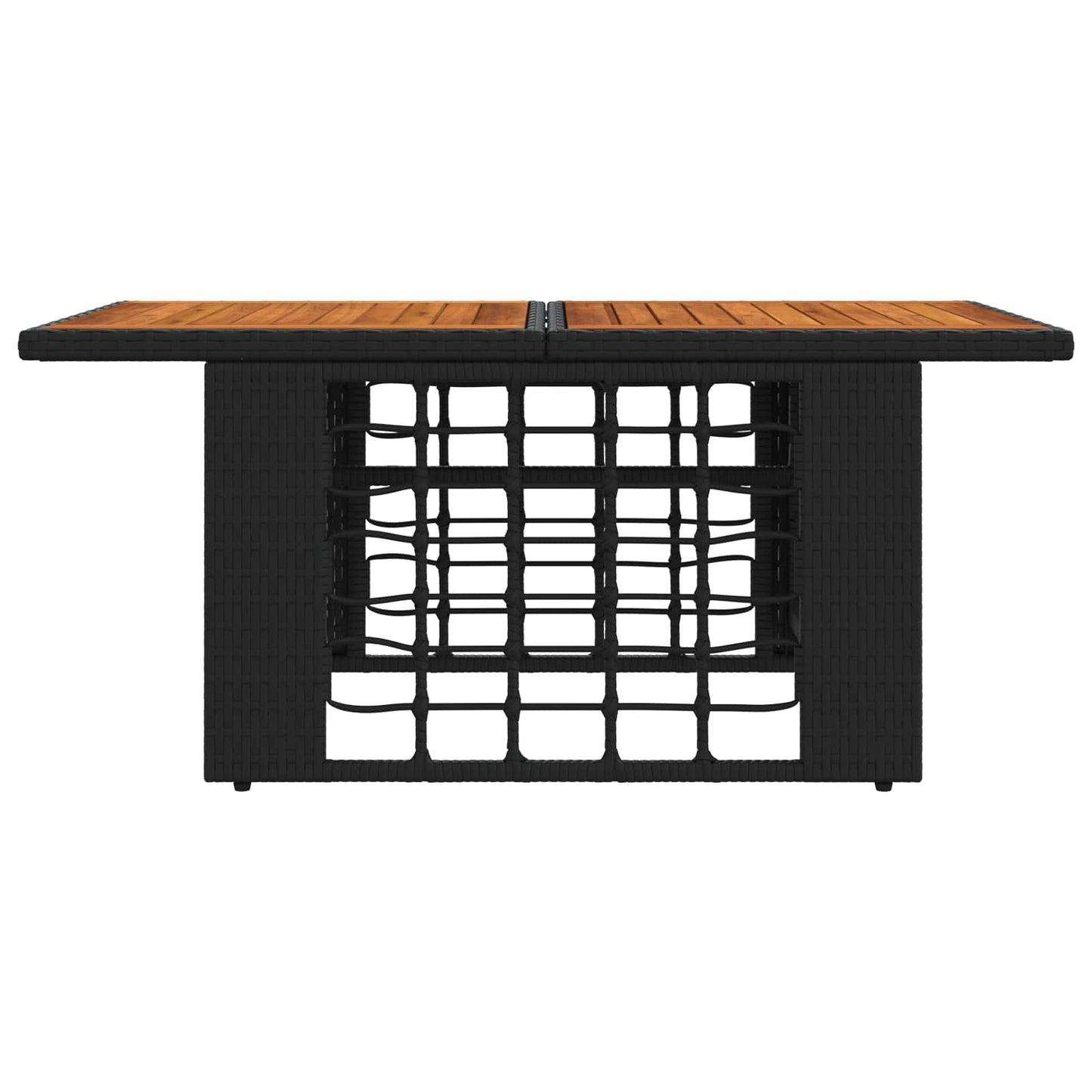 vidaXL Garden Table Black and Natural 100 x 55 x 37 cm