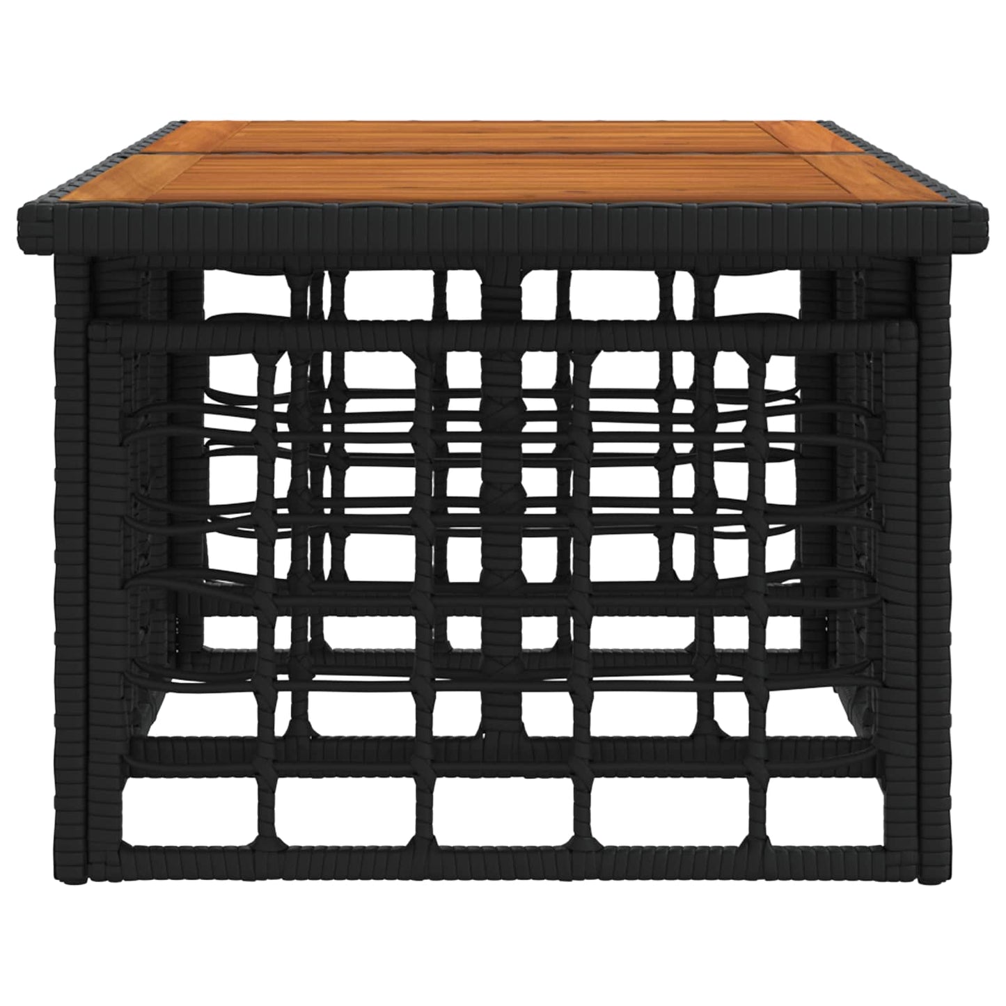 vidaXL Garden Table Black and Natural 100 x 55 x 37 cm