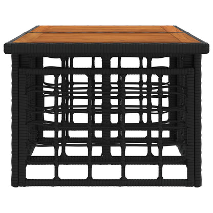 vidaXL Garden Table Black and Natural 100 x 55 x 37 cm
