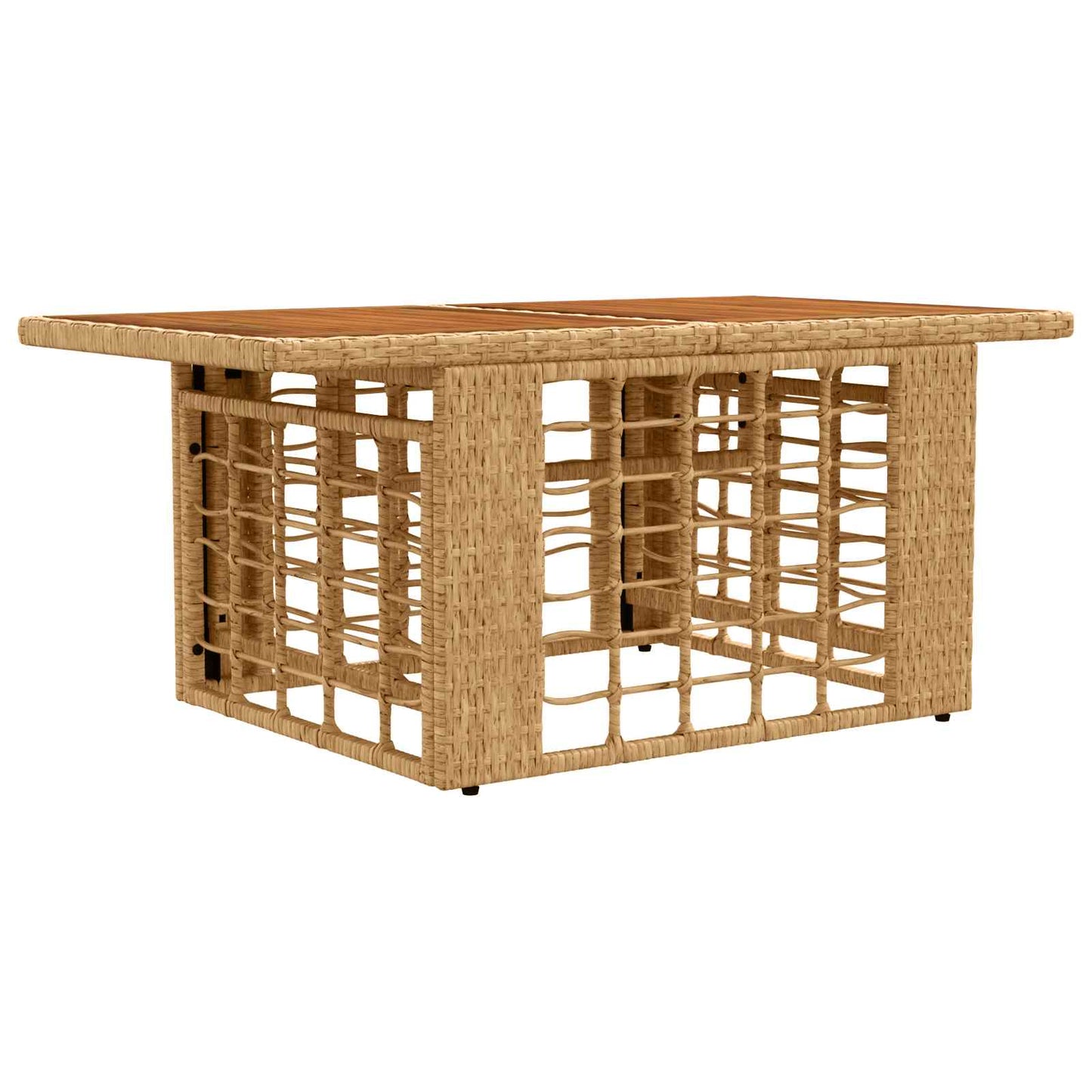 vidaXL Garden Table Natural 100 x 55 x 37 cm PE Rattan and Glass