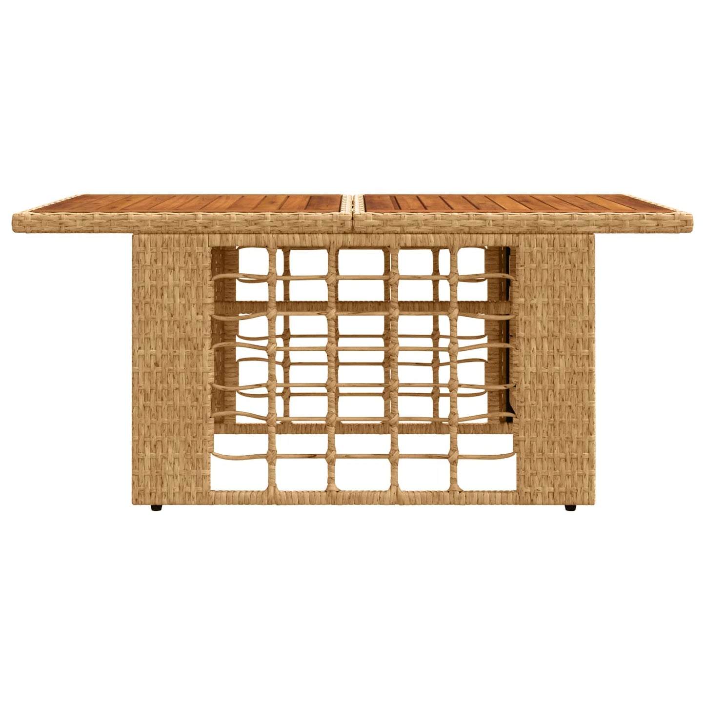 vidaXL Garden Table Natural 100 x 55 x 37 cm PE Rattan and Glass
