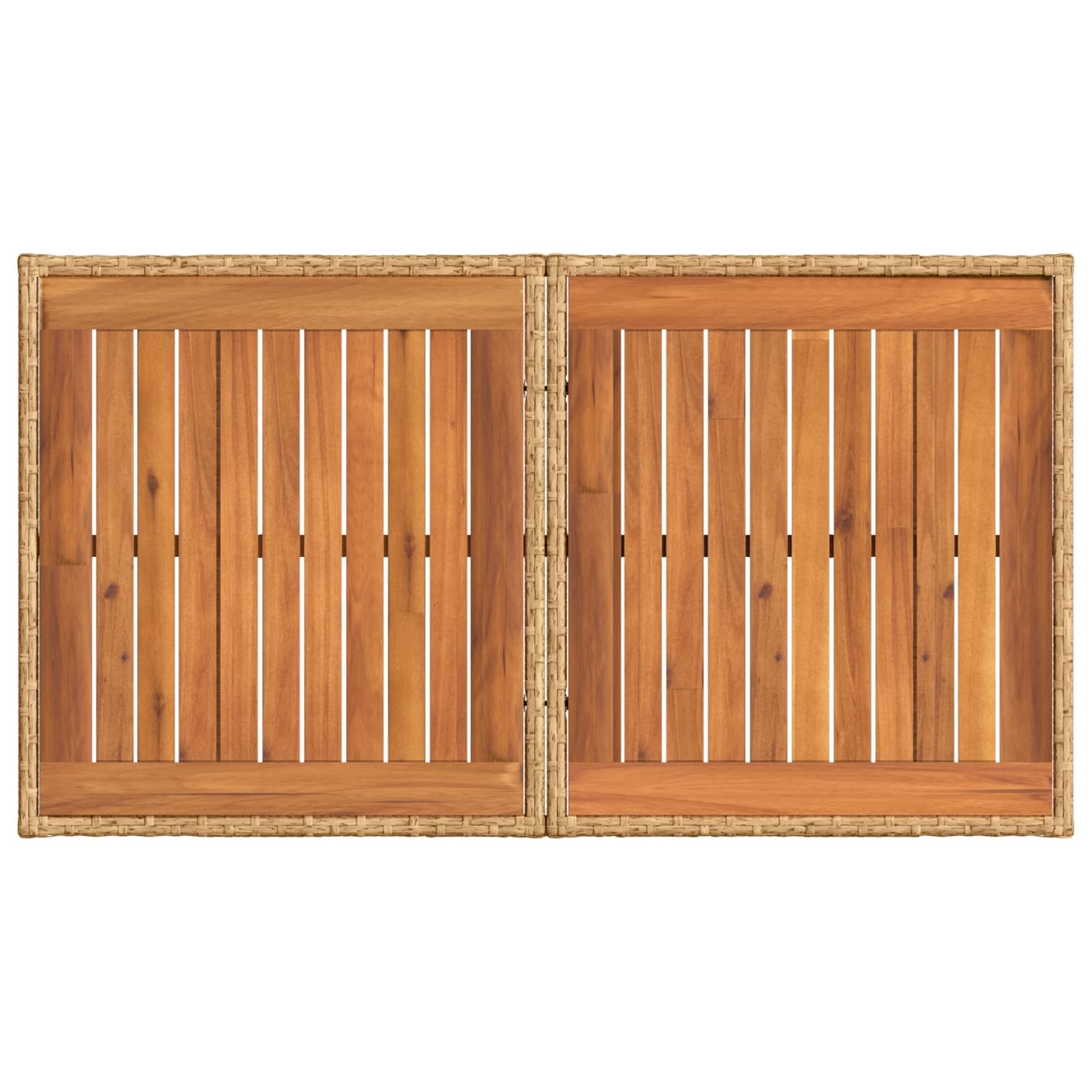 vidaXL Garden Table Natural 100 x 55 x 37 cm PE Rattan and Glass