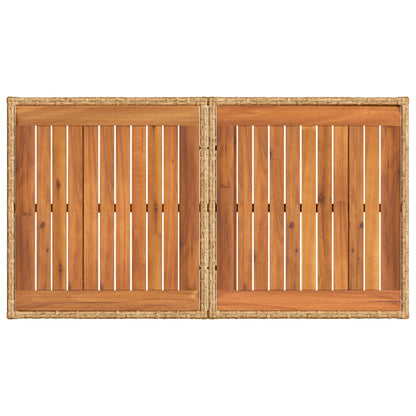 vidaXL Garden Table Natural 100 x 55 x 37 cm PE Rattan and Glass