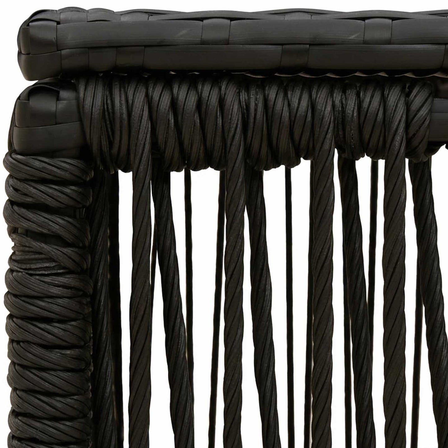 vidaXL Garden Table Black 55 x 55 x 37 cm PE Rattan and Glass