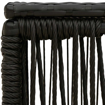 vidaXL Garden Table Black 55 x 55 x 37 cm PE Rattan and Glass