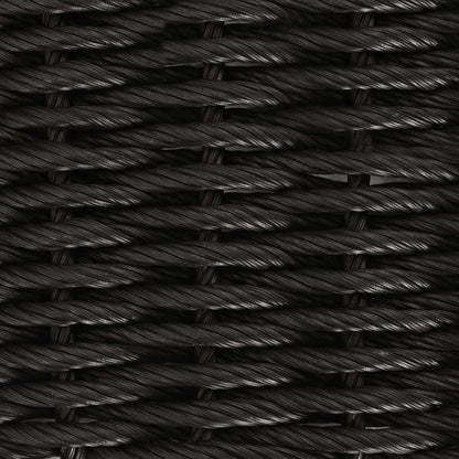 vidaXL Garden Table Black 55 x 55 x 37 cm PE Rattan and Glass