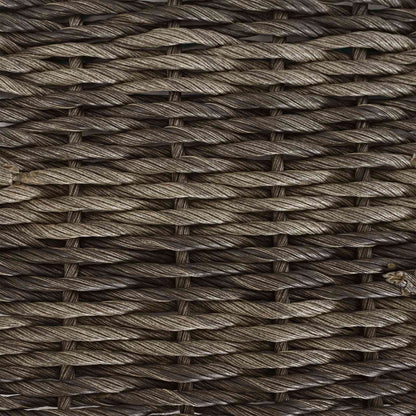 vidaXL Garden Table Grey and Black 55 x 55 x 37 cm PE Rattan and Glass