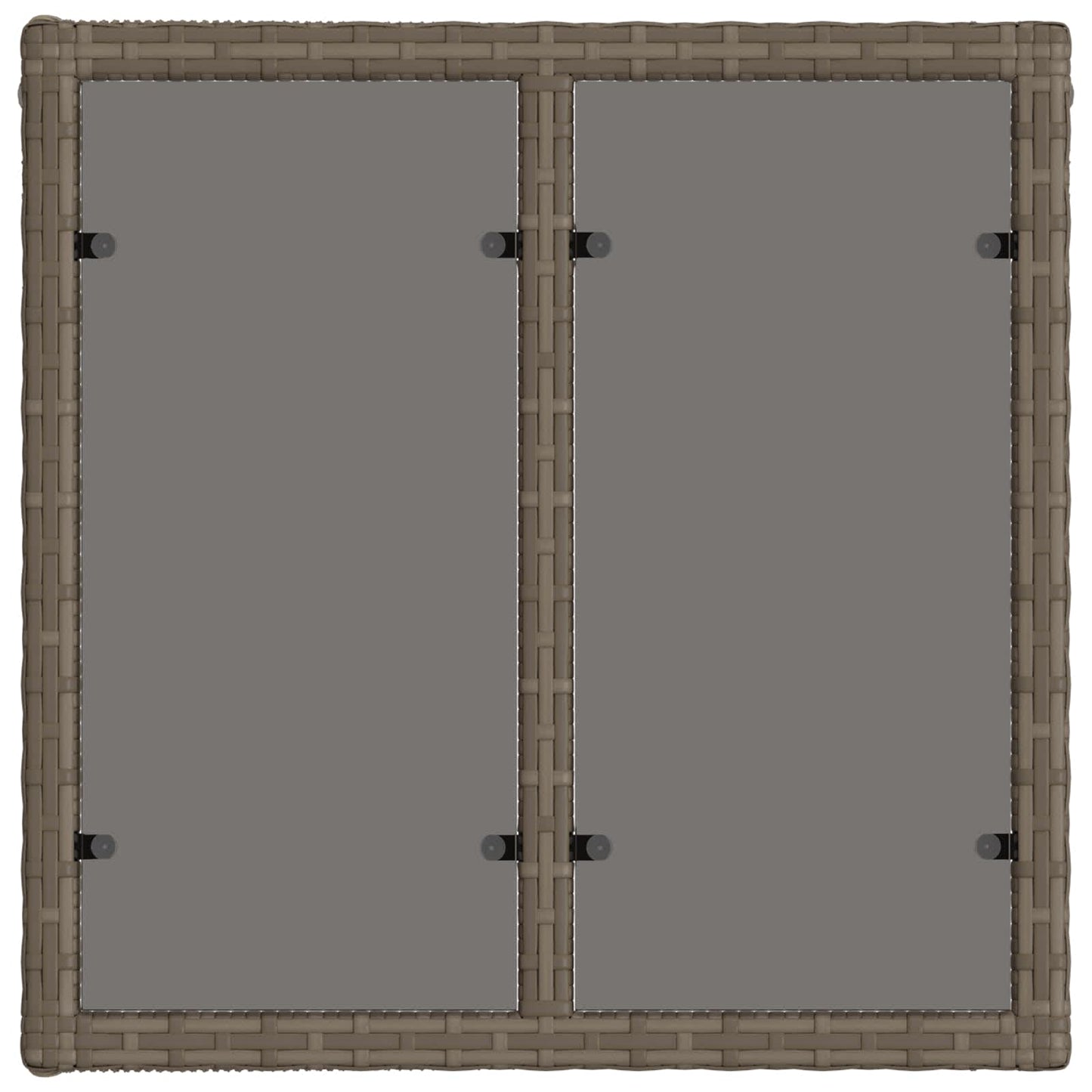 vidaXL Garden Table Grey and Black 55 x 55 x 37 cm PE Rattan and Glass