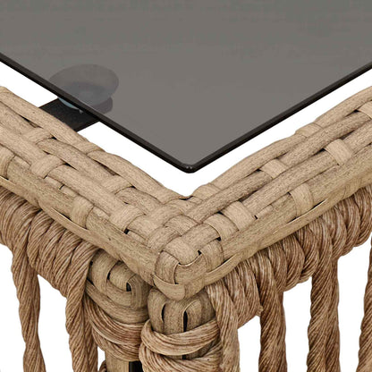 vidaXL Garden Table Beige and Black 55 x 55 x 37 cm
