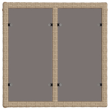 vidaXL Garden Table Beige and Black 55 x 55 x 37 cm