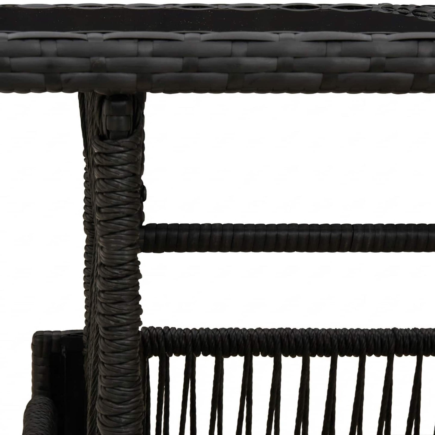 vidaXL Garden Table Black 100 x 55 x 37 cm PE Rattan and Glass