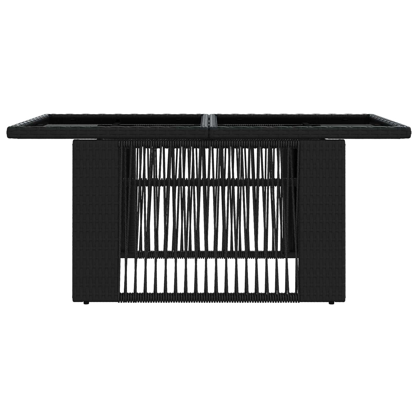 vidaXL Garden Table Black 100 x 55 x 37 cm PE Rattan and Glass