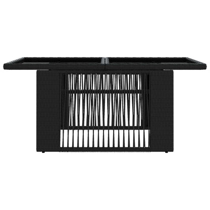 vidaXL Garden Table Black 100 x 55 x 37 cm PE Rattan and Glass