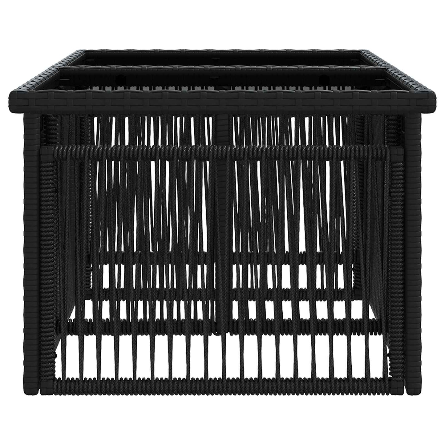 vidaXL Garden Table Black 100 x 55 x 37 cm PE Rattan and Glass
