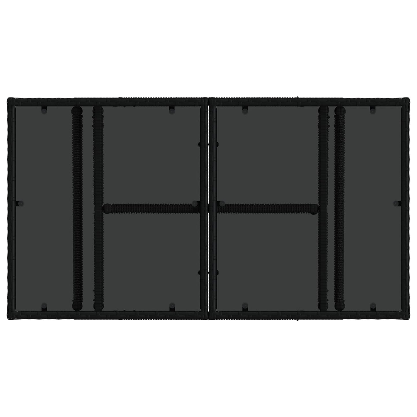 vidaXL Garden Table Black 100 x 55 x 37 cm PE Rattan and Glass