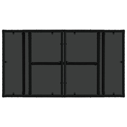vidaXL Garden Table Black 100 x 55 x 37 cm PE Rattan and Glass