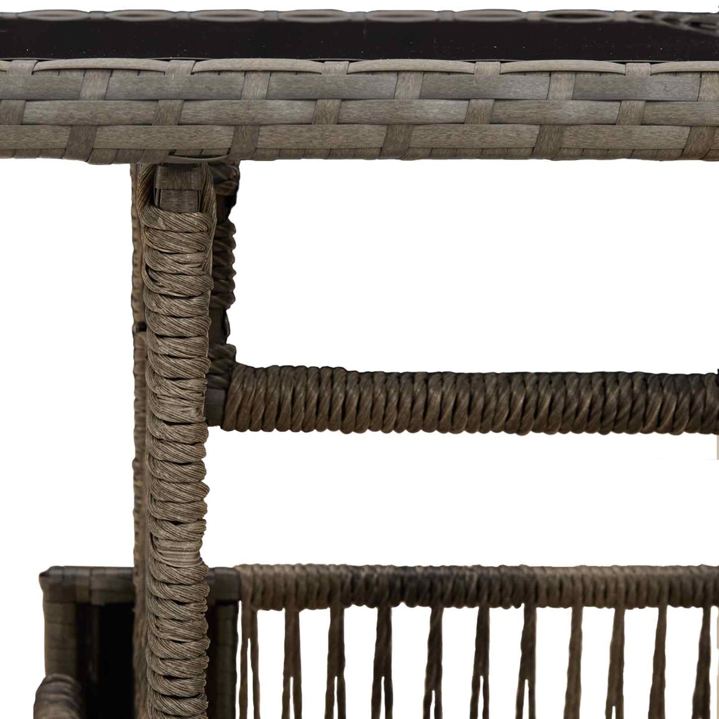 vidaXL Garden Table Grey 100 x 55 x 37 cm PE Rattan and Glass