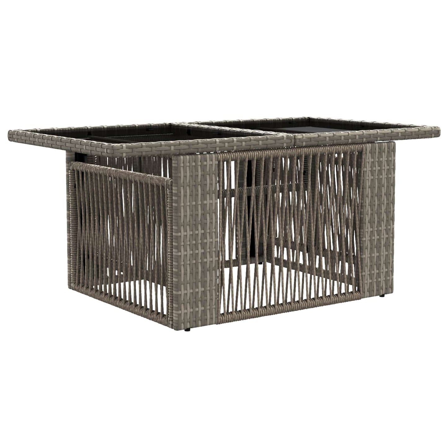 vidaXL Garden Table Grey 100 x 55 x 37 cm PE Rattan and Glass