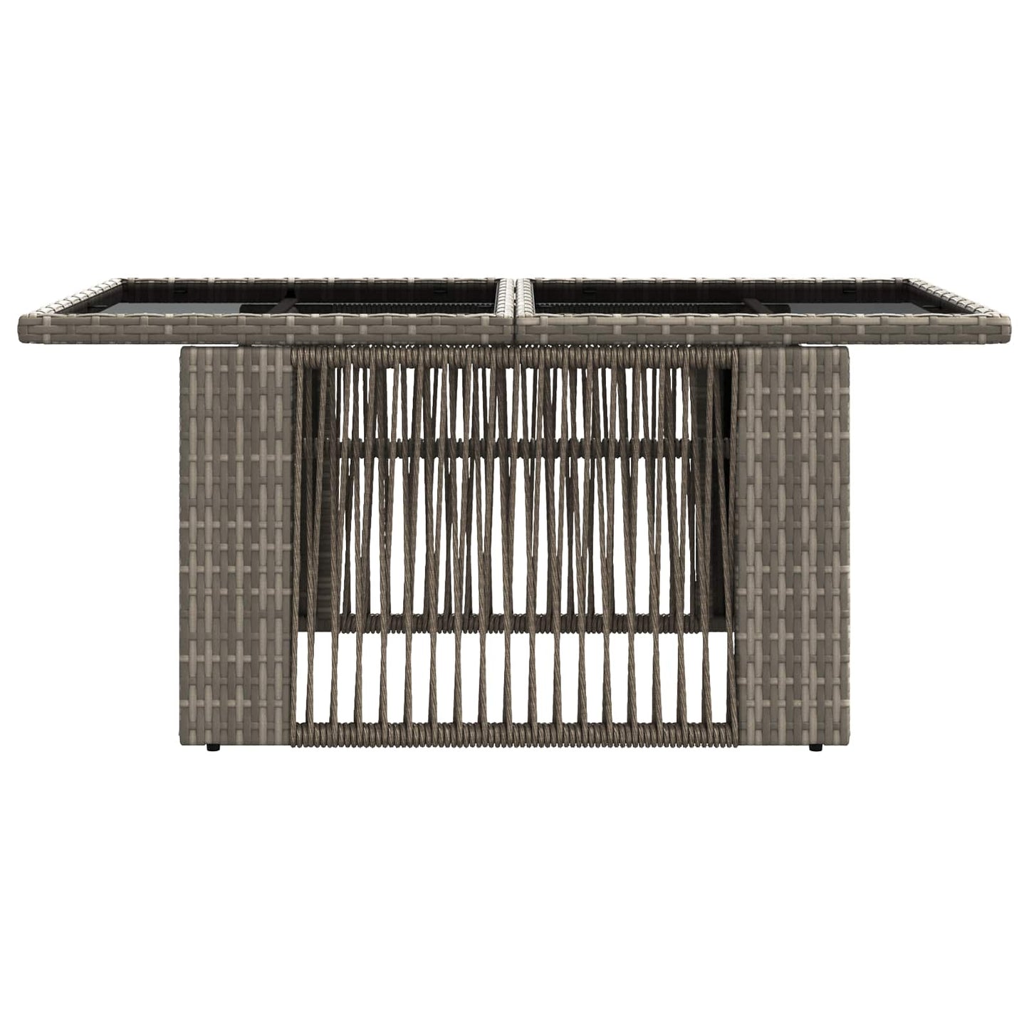 vidaXL Garden Table Grey 100 x 55 x 37 cm PE Rattan and Glass