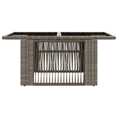 vidaXL Garden Table Grey 100 x 55 x 37 cm PE Rattan and Glass