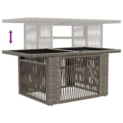 vidaXL Garden Table Grey 100 x 55 x 37 cm PE Rattan and Glass