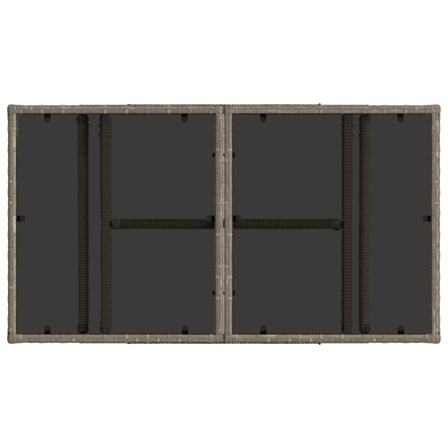 vidaXL Garden Table Grey 100 x 55 x 37 cm PE Rattan and Glass