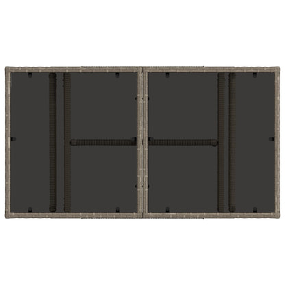 vidaXL Garden Table Grey 100 x 55 x 37 cm PE Rattan and Glass
