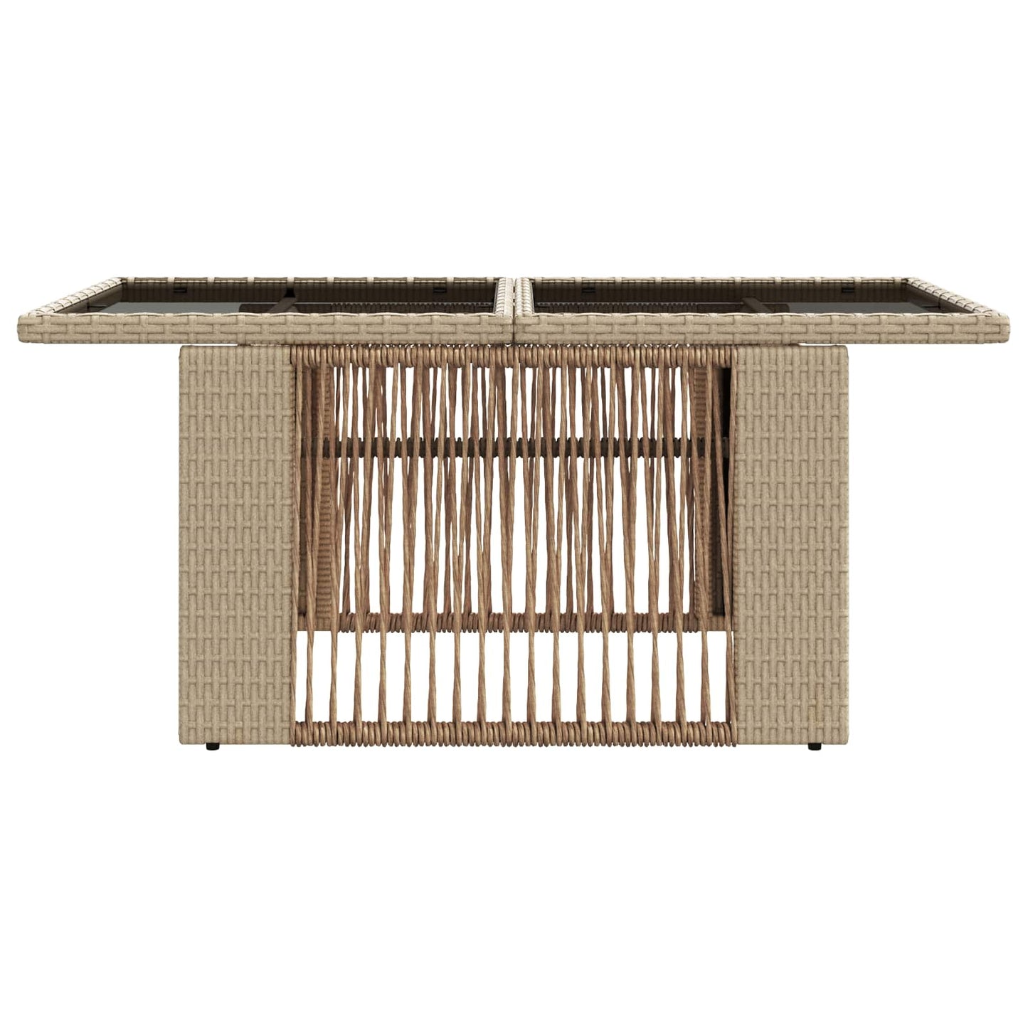 vidaXL Garden Table Beige 100 x 55 x 37 cm PE Rattan and Glass