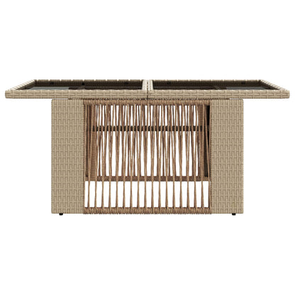 vidaXL Garden Table Beige 100 x 55 x 37 cm PE Rattan and Glass