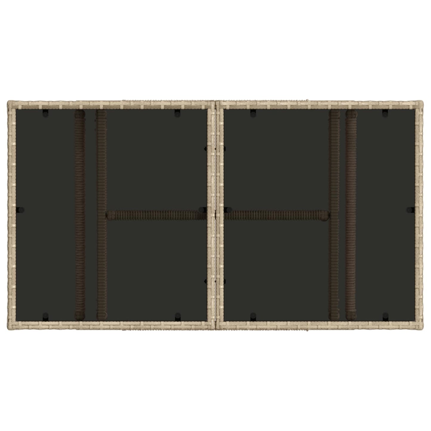 vidaXL Garden Table Beige 100 x 55 x 37 cm PE Rattan and Glass
