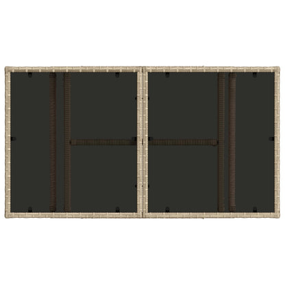 vidaXL Garden Table Beige 100 x 55 x 37 cm PE Rattan and Glass