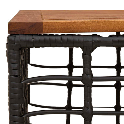 vidaXL Garden Table Black and Natural 55 x 55 x 37 cm