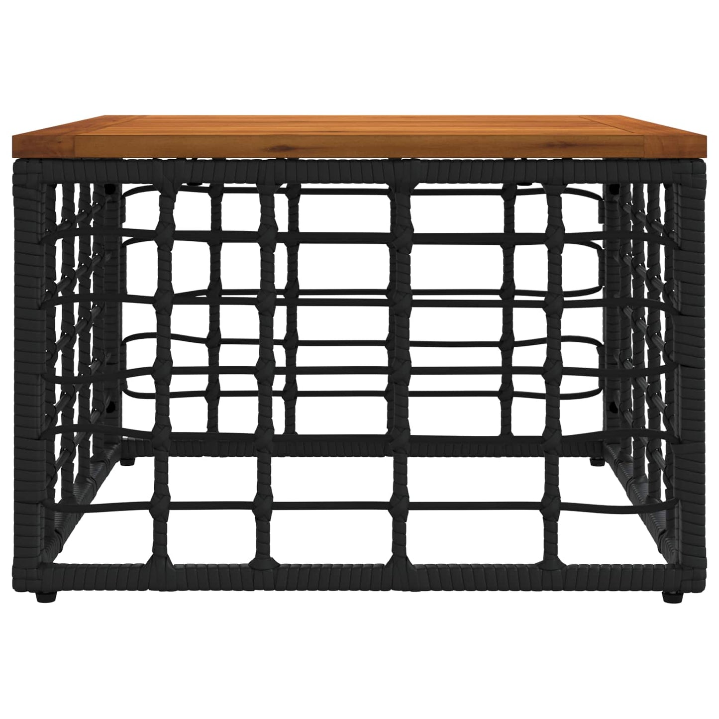 vidaXL Garden Table Black and Natural 55 x 55 x 37 cm
